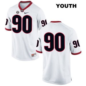 Youth Georgia Bulldogs NCAA #90 Tramel Walthour Nike Stitched White Authentic No Name College Football Jersey AWE2854IS